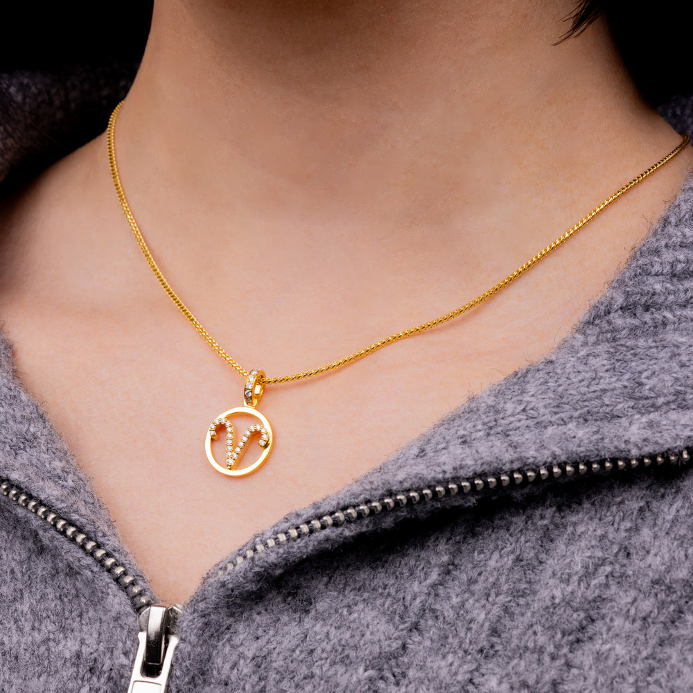 Nano Zodiac Necklace: Aries (14K YELLOW GOLD) - IF & Co. Custom Jewelers