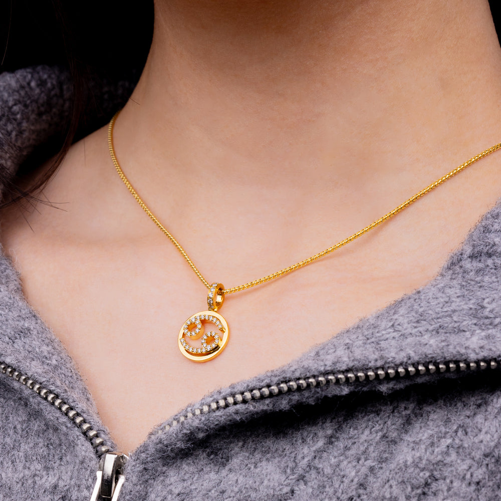Nano Zodiac Necklace: Cancer (14K YELLOW GOLD) - IF & Co. Custom Jewelers