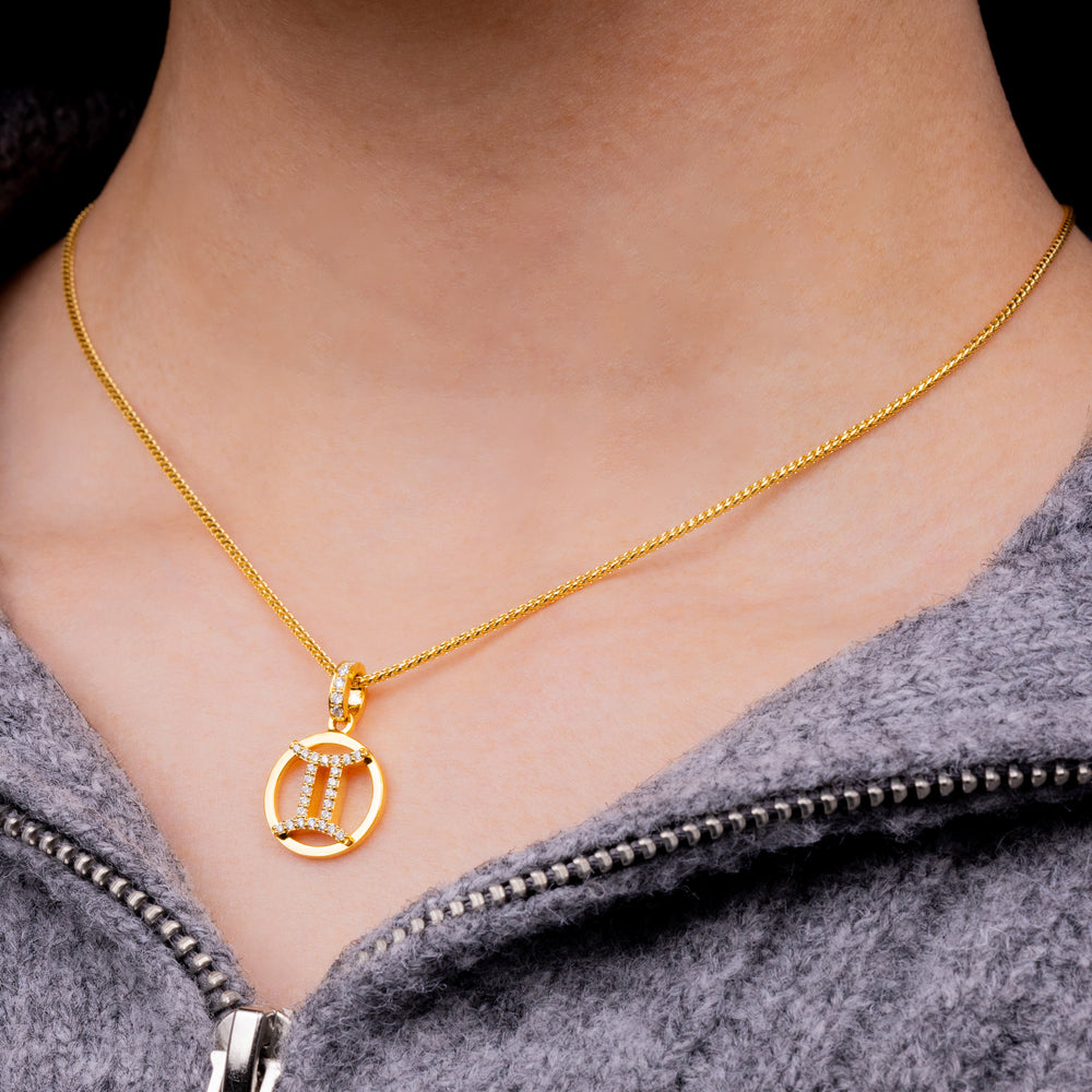 Nano Zodiac Necklace: Gemini (14K YELLOW GOLD) - IF & Co. Custom Jewelers