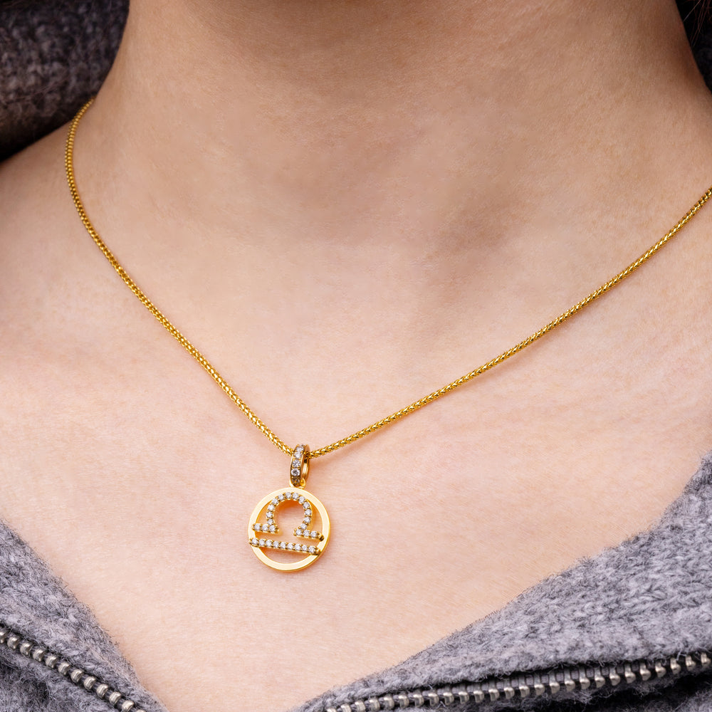 Nano Zodiac Necklace: Libra (14K YELLOW GOLD) - IF & Co. Custom Jewelers