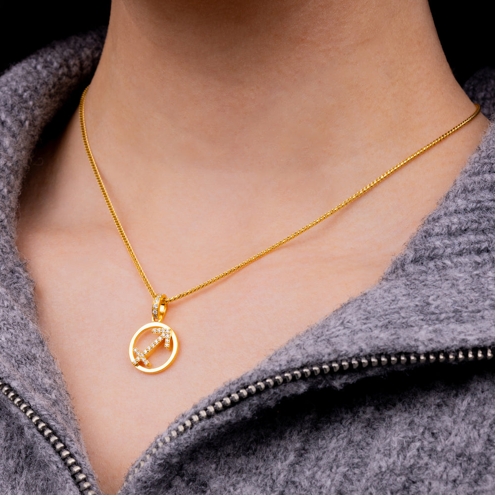 Nano Zodiac Necklace: Sagittarius (14K YELLOW GOLD) - IF & Co. Custom Jewelers