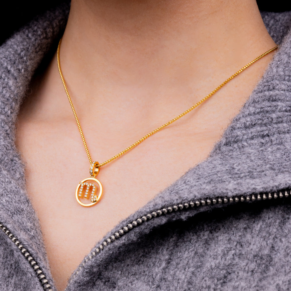 Nano Zodiac Necklace: Scorpio (14K YELLOW GOLD) - IF & Co. Custom Jewelers