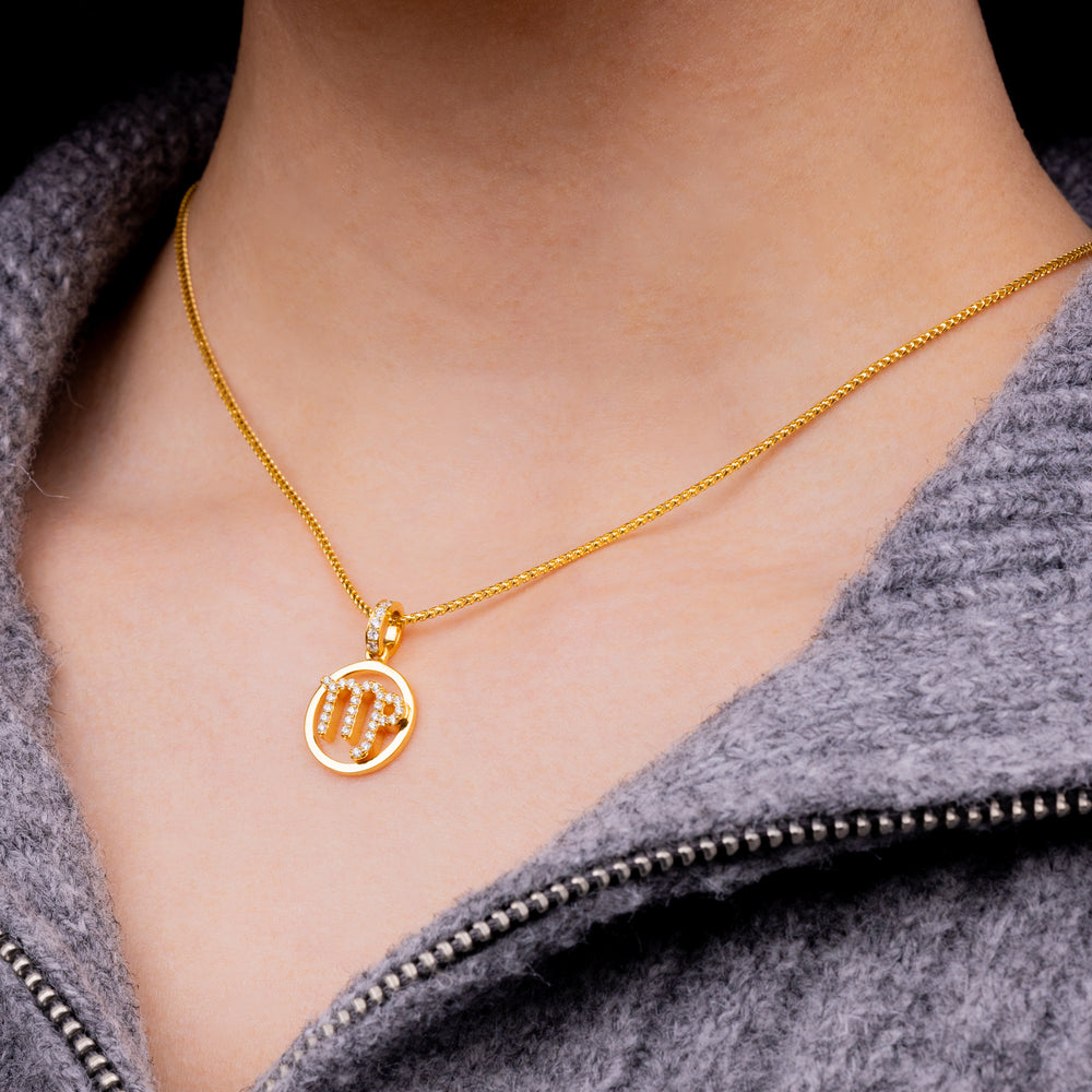 Nano Zodiac Necklace: Virgo (14K YELLOW GOLD) - IF & Co. Custom Jewelers