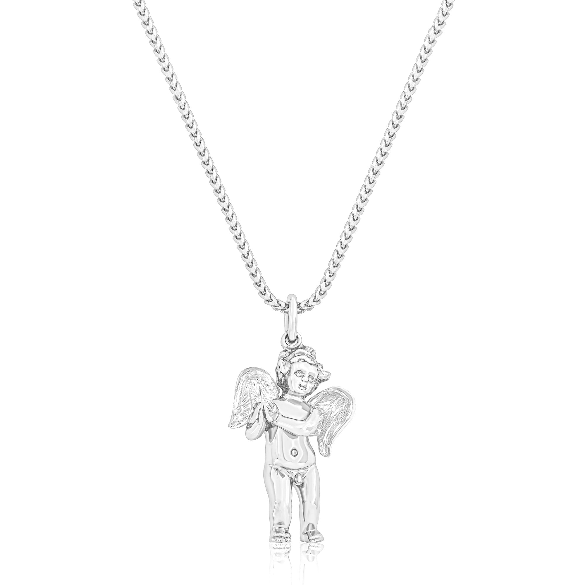 Pendants - Baby Cherub Angel (Praying Hands, Diamond Eyes) - ifandco.com