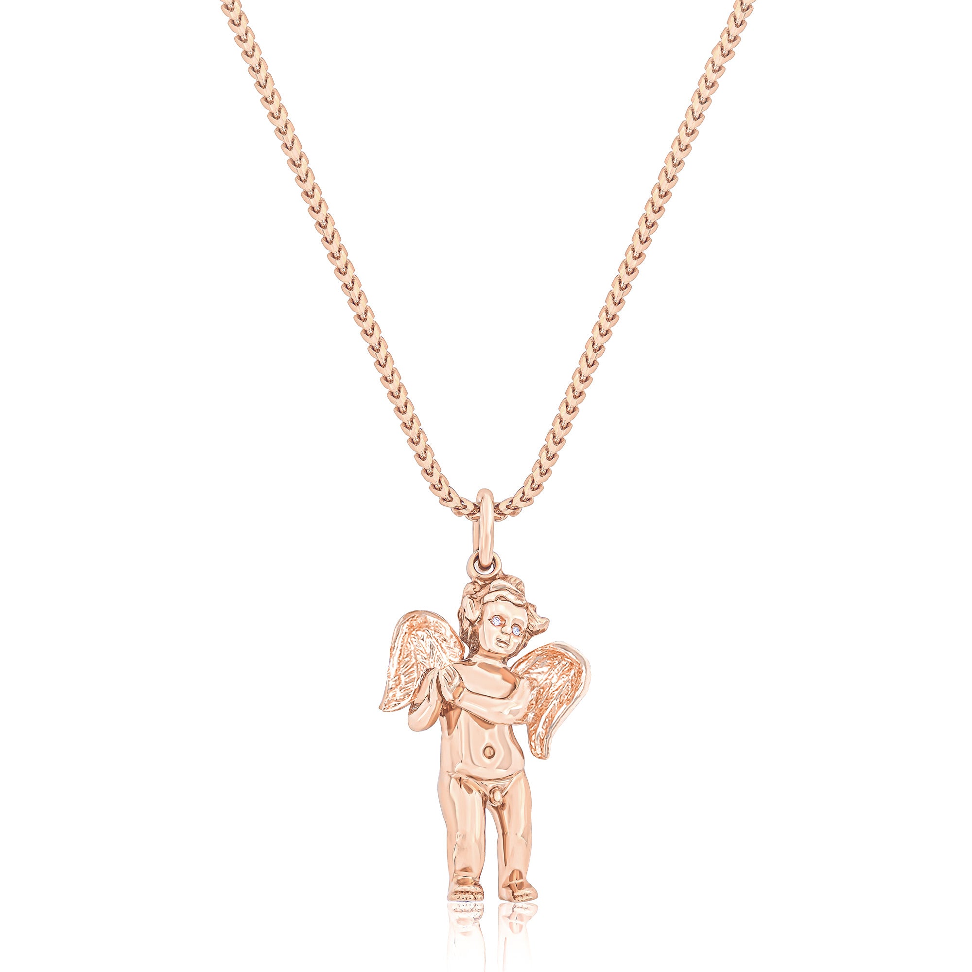 Pendants - Baby Cherub Angel (Praying Hands, Diamond Eyes) - ifandco.com