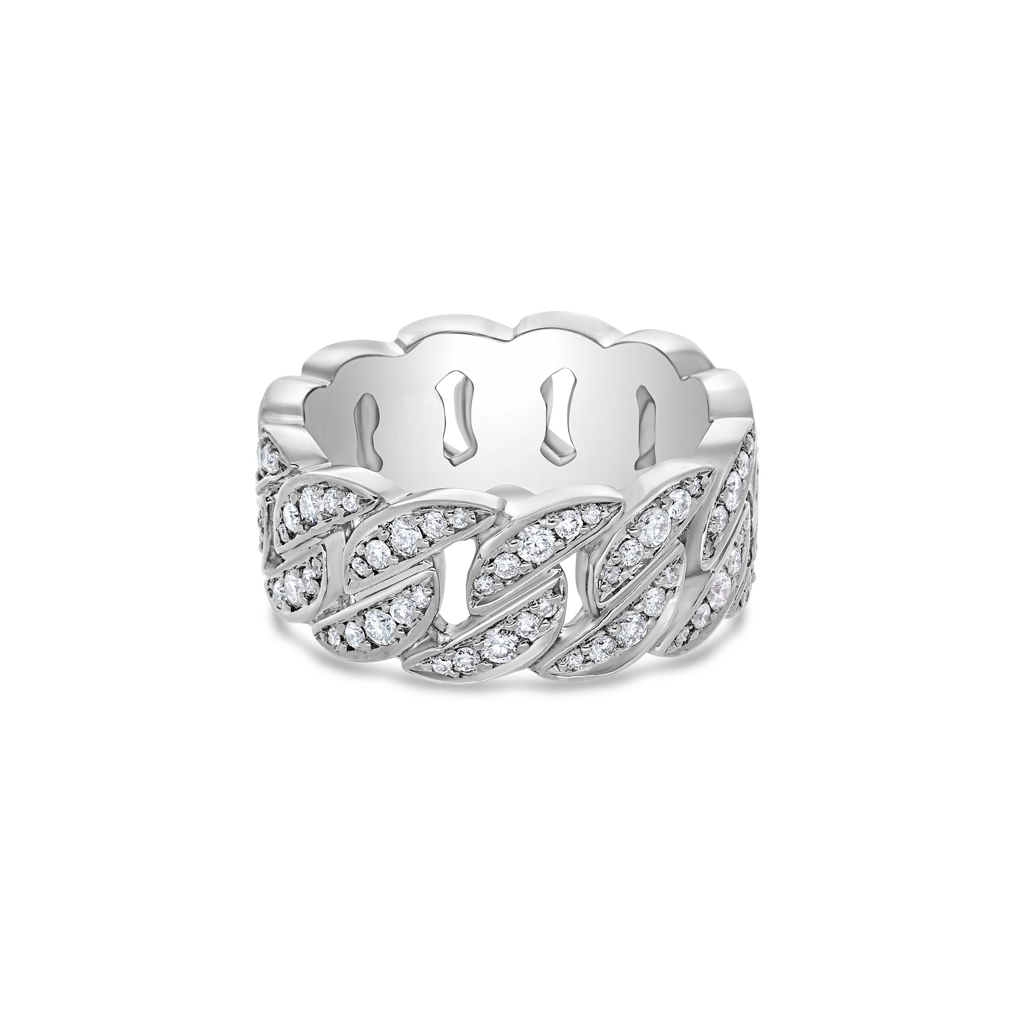 Cuban Link Eternity Ring (9mm, Fully Iced)