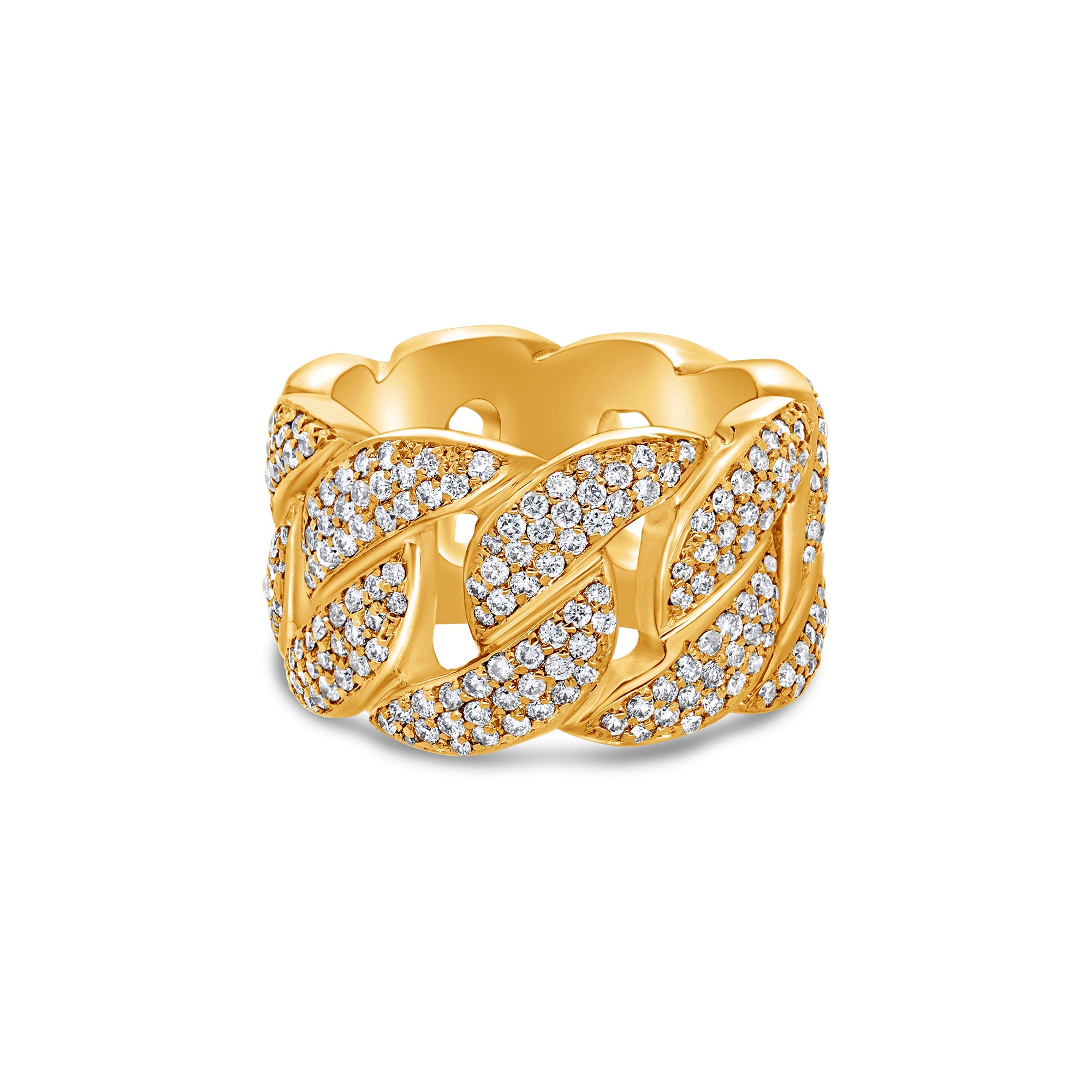 Cuban Link Eternity Ring (13mm, Fully Iced)