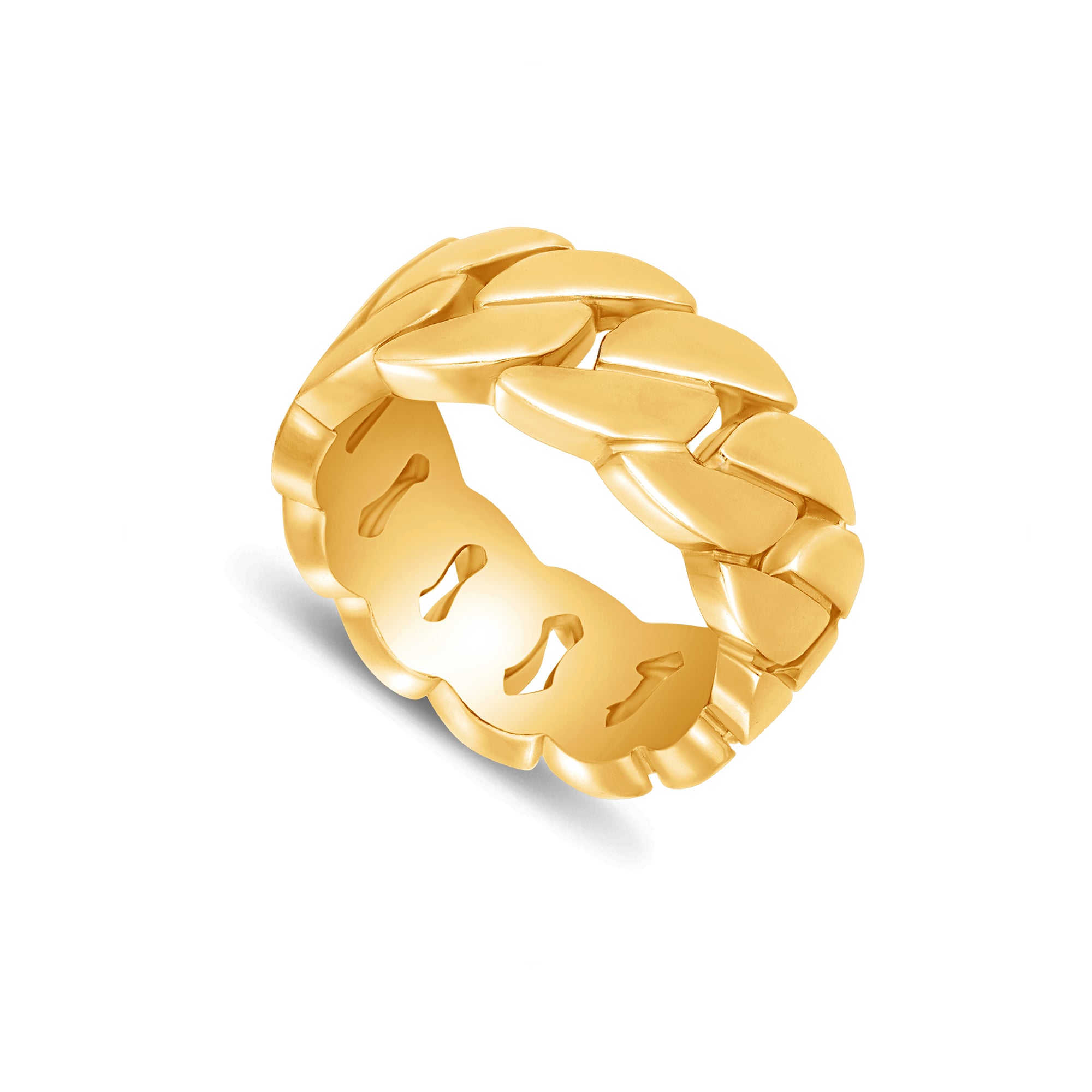 Baby Gold Cuban Link Ring (9mm)