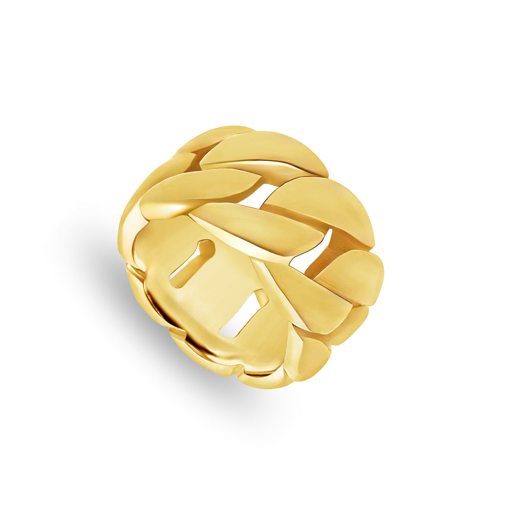 Gold Cuban Link Ring (13mm)