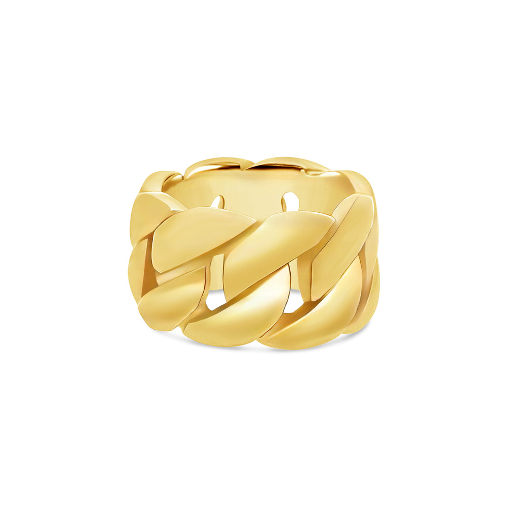 Gold Cuban Link Ring (13mm)