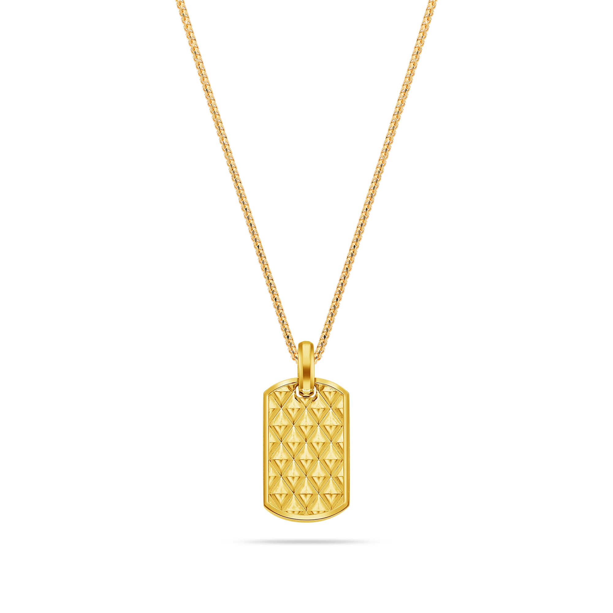 Micro Lumen Pendant - Small Unisex Gold Dog Tag Necklace - IF & Co
