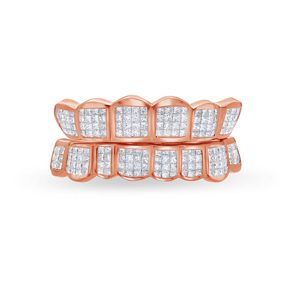 Fully Iced Princess Cut Diamond Grill (Invisible-Set)