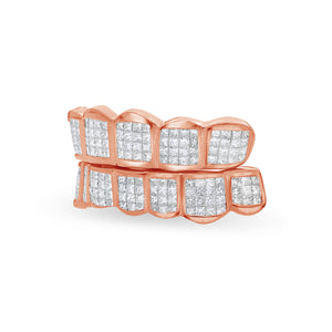 Fully Iced Princess Cut Diamond Grill (Invisible-Set)