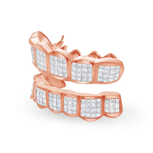 Fully Iced Princess Cut Diamond Grill (Invisible-Set)