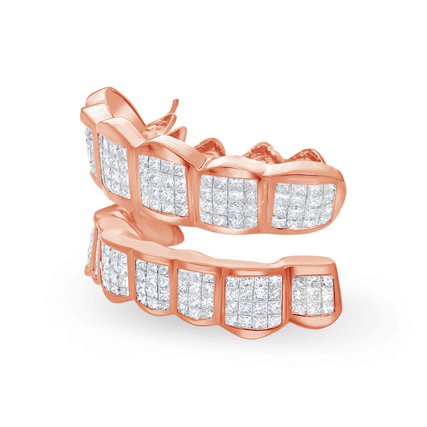 Fully Iced Princess Cut Diamond Grill (Invisible-Set)