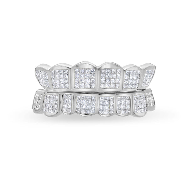 Fully Iced Princess Cut Diamond Grill (Invisible-Set)