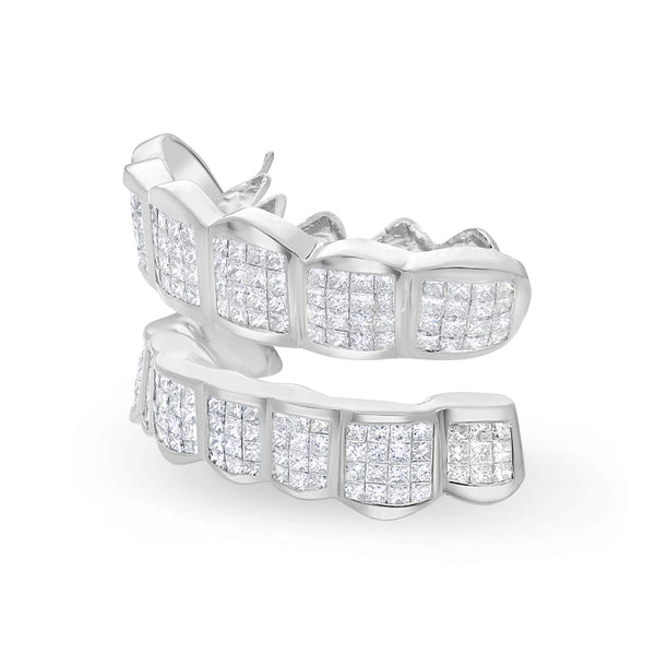 Fully Iced Princess Cut Diamond Grill (Invisible-Set)