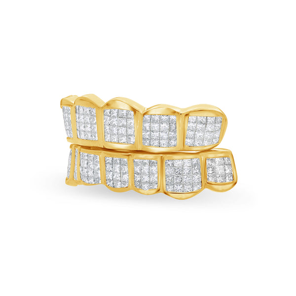 Fully Iced Princess Cut Diamond Grill (Invisible-Set)