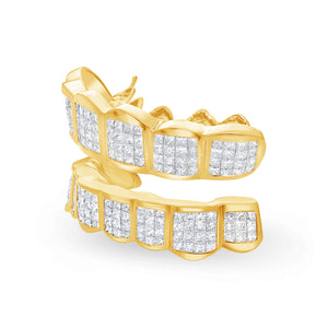 Fully Iced Princess Cut Diamond Grill (Invisible-Set)
