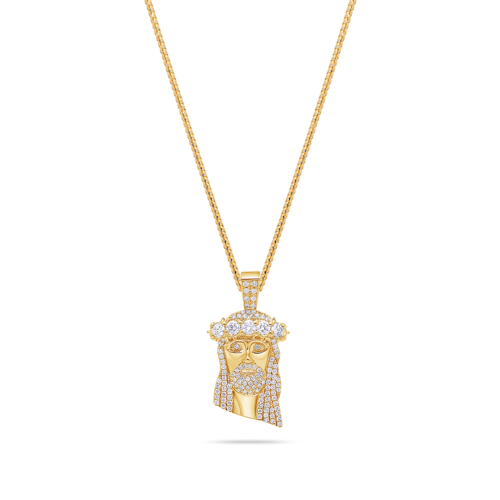 Fully Iced Micro Jesus Piece with 1-Row Boss Crown - IF & Co