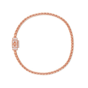 Gold Moon Link Bracelet (2.7mm, Diamond Clasp)