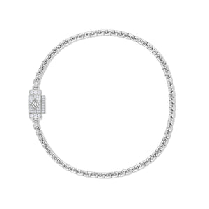 Gold Moon Link Bracelet (2.7mm, Diamond Clasp)