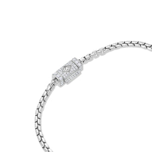 Gold Moon Link Bracelet (2.7mm, Diamond Clasp)