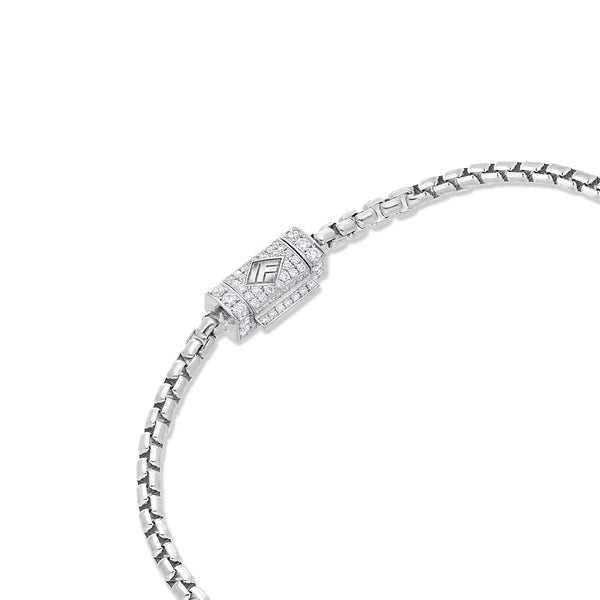 Gold Moon Link Bracelet (2.7mm, Diamond Clasp)