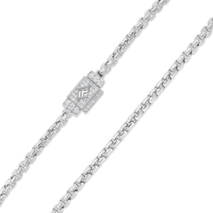 Gold Moon Link Bracelet (2.7mm, Diamond Clasp)