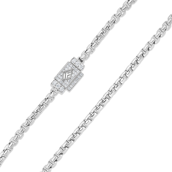 Gold Moon Link Bracelet (2.7mm, Diamond Clasp)