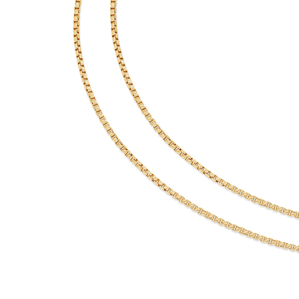 Gold Box Link Chain (2mm, Brush-finished)