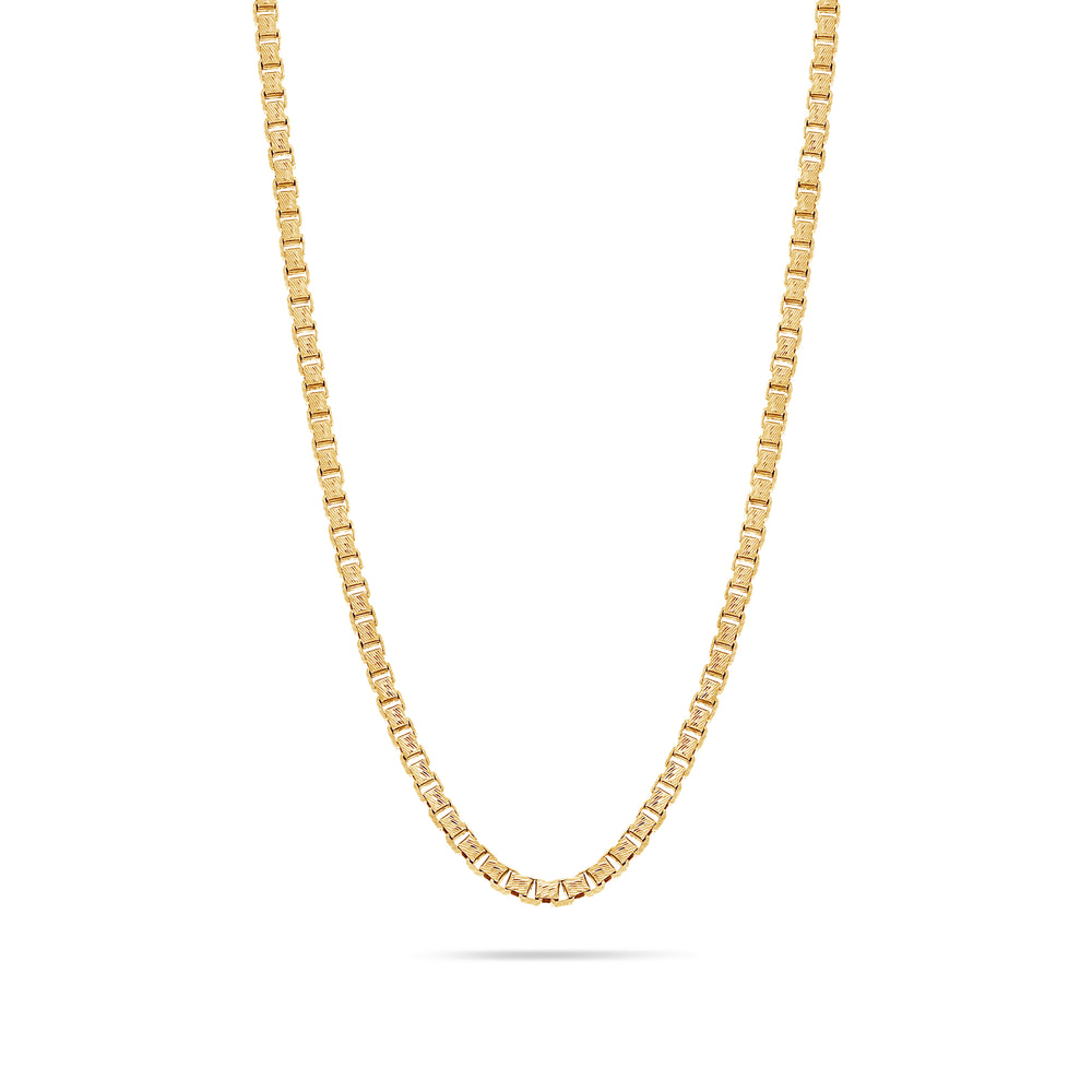 Gold Box Link Chain (3mm, Brush-finished)
