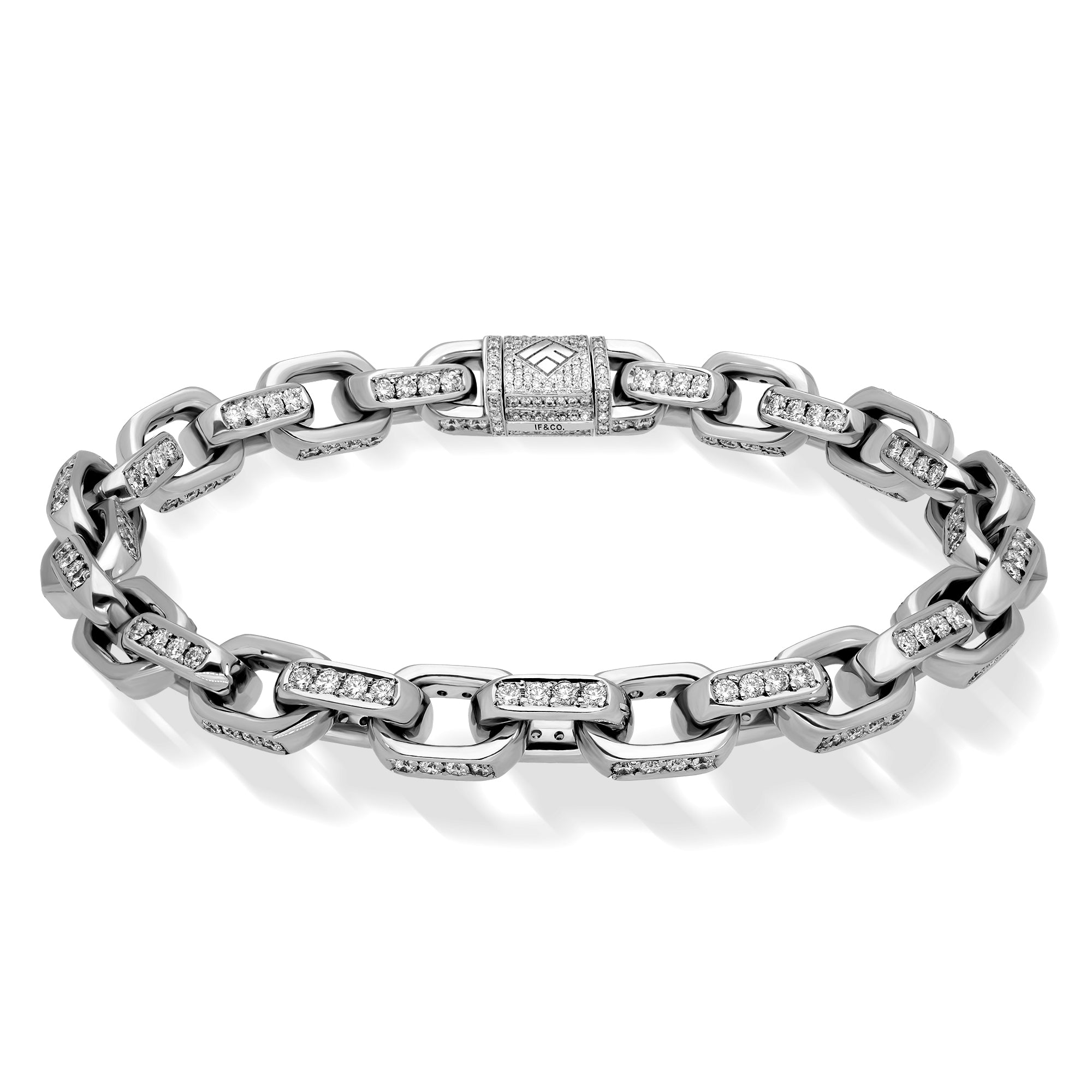 Bracelets - Diamond Odin Link Bracelet (8mm) - ifandco.com