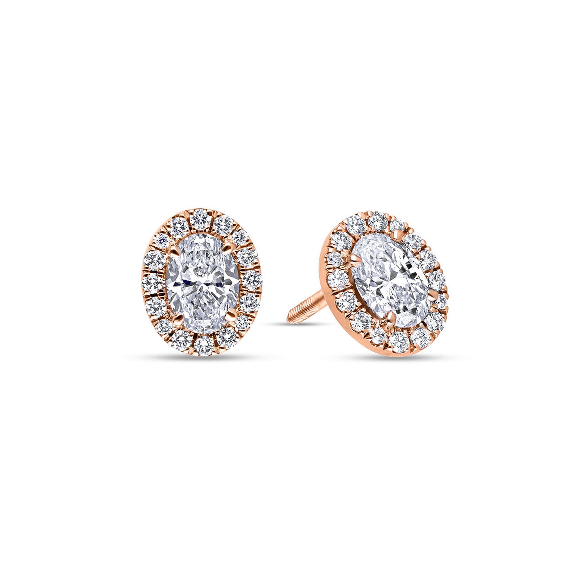 Elle Diamond Stud Earrings (GIA Oval, 1.20 Carat Total)