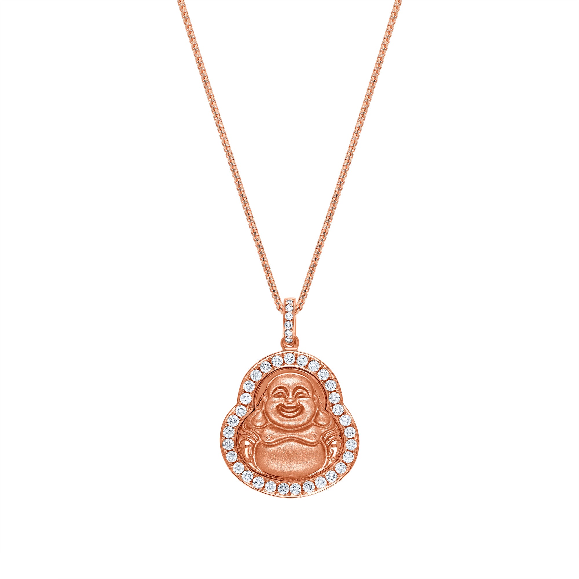 Micro Laughing Buddha Piece (Diamond Border)