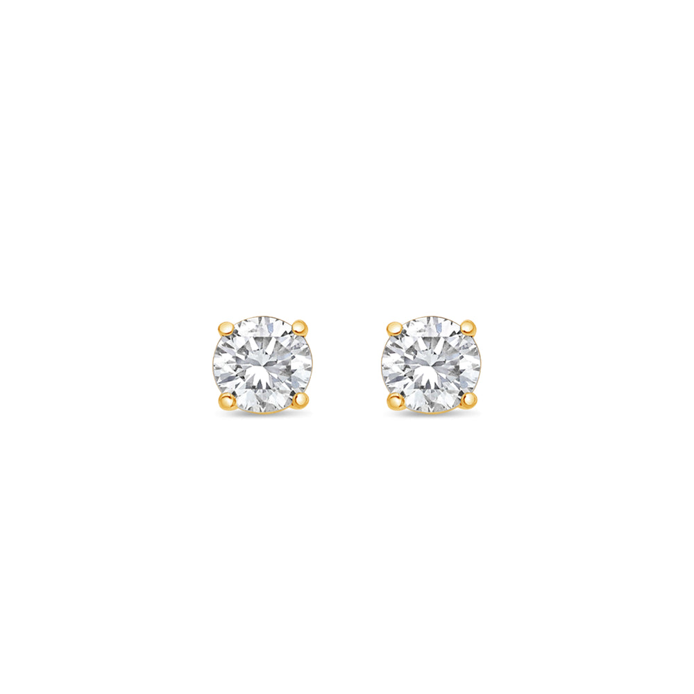 Solitaire Diamond Stud Earrings (GIA, 1.00 Carat Total, Round)
