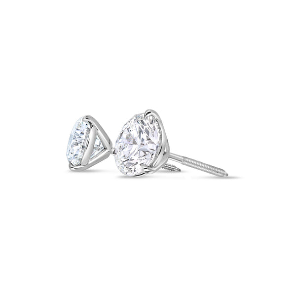 Solitaire Diamond Stud Earrings - (GIA, 4.00 Carat Total, Round)