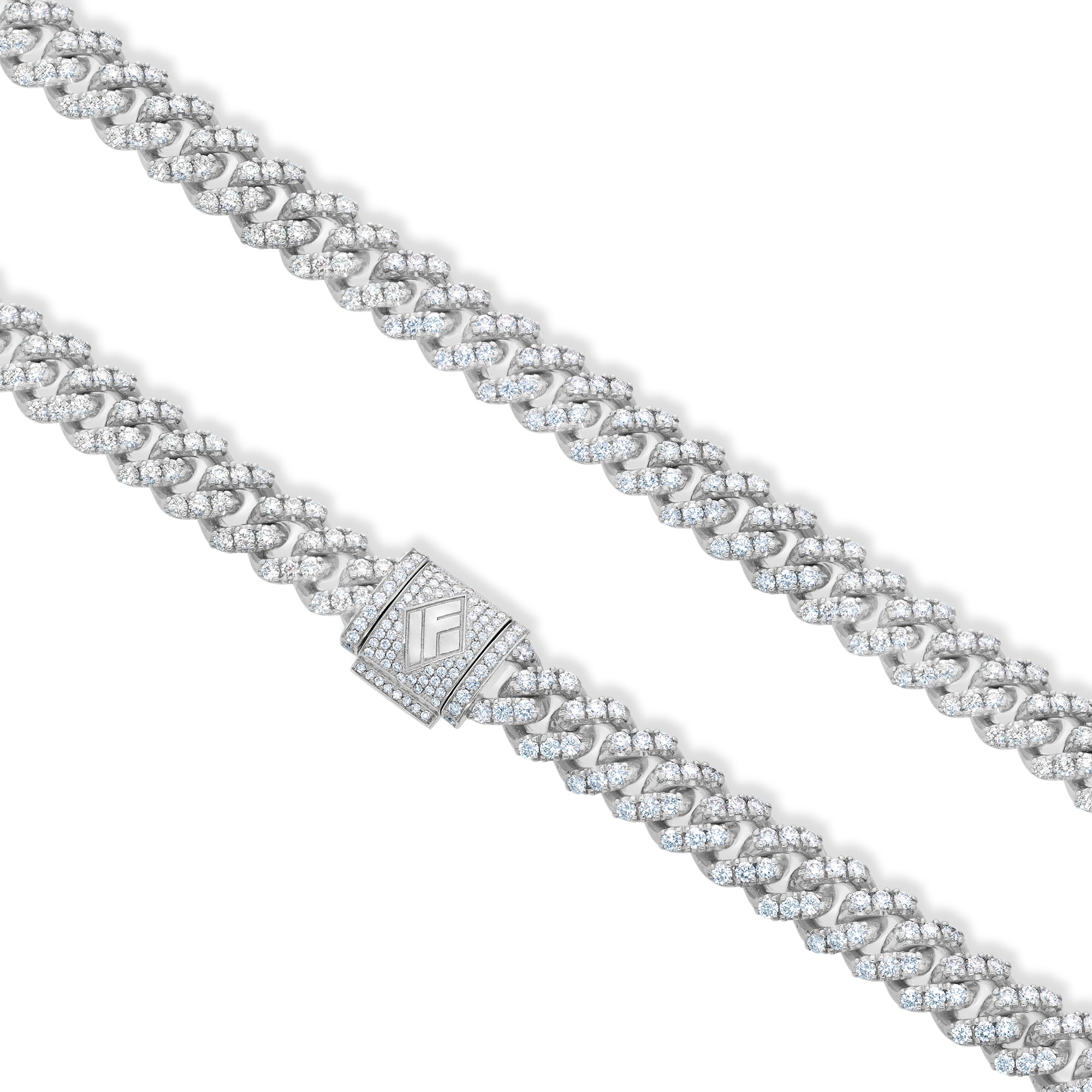 Diamond Cuban Link Chain (9mm, Prong Set)