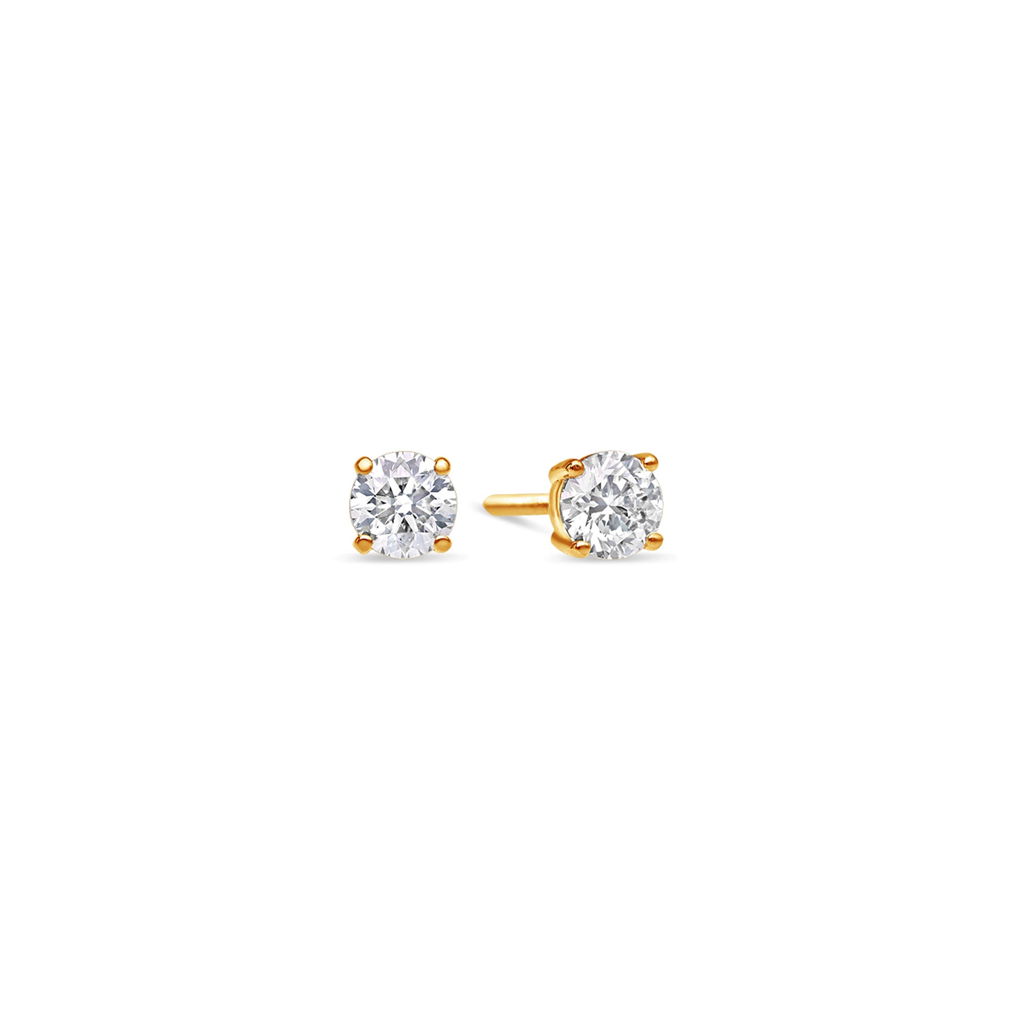 Solitaire Diamond Stud Earrings (0.50 Carat Total, Round)