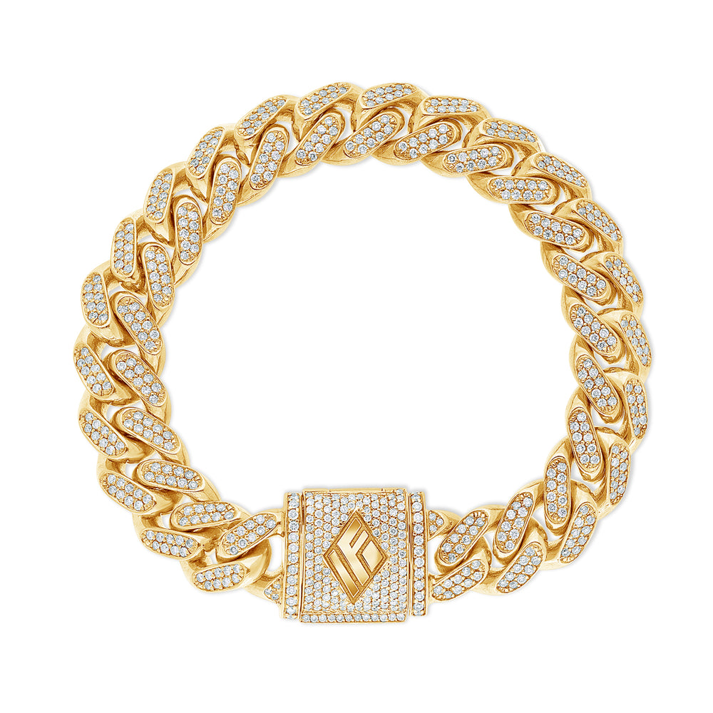 Diamond Cuban Link Bracelet (11mm, Diamond Clasp)