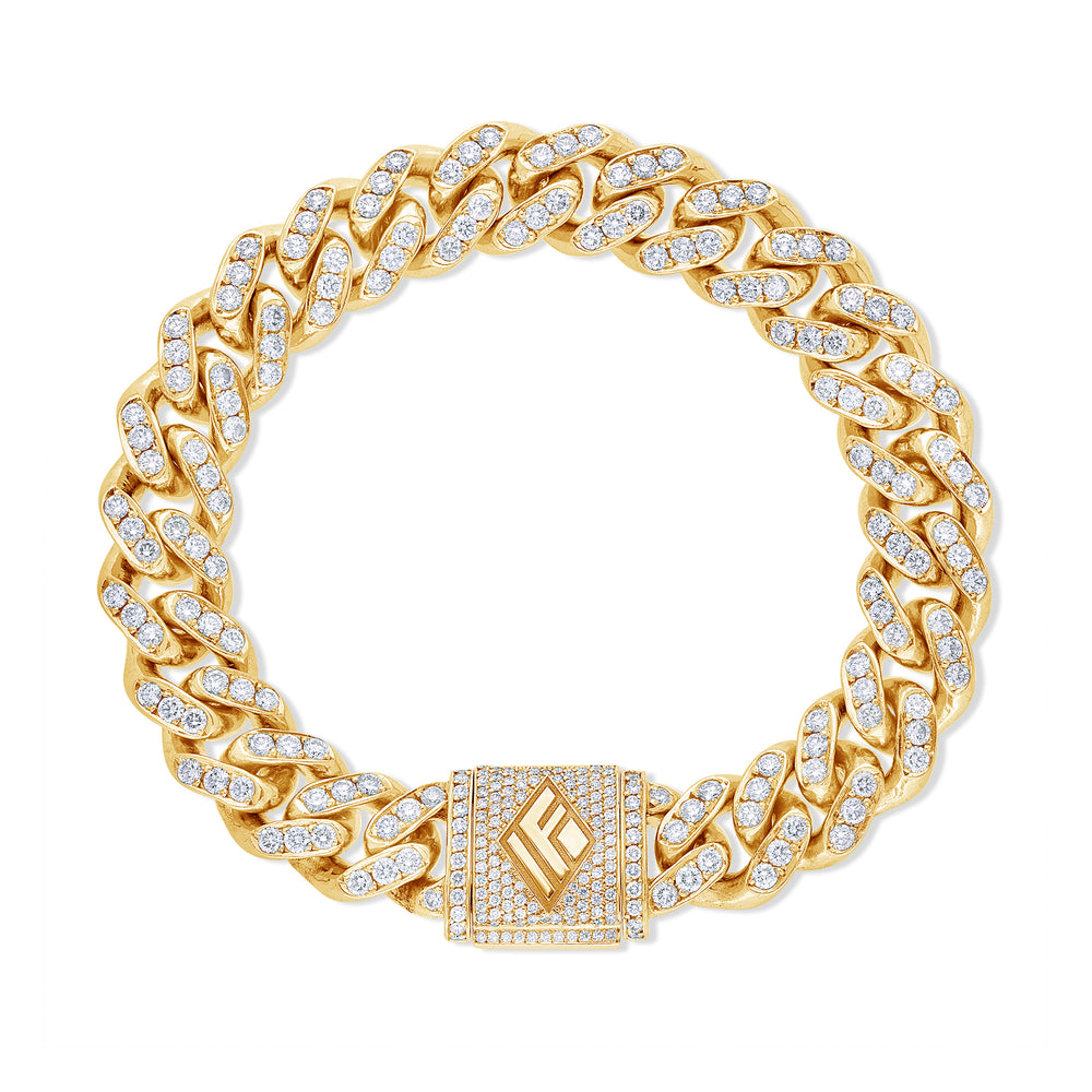 Diamond Cuban Link Bracelet (11mm, Diamond Clasp, Oversized)