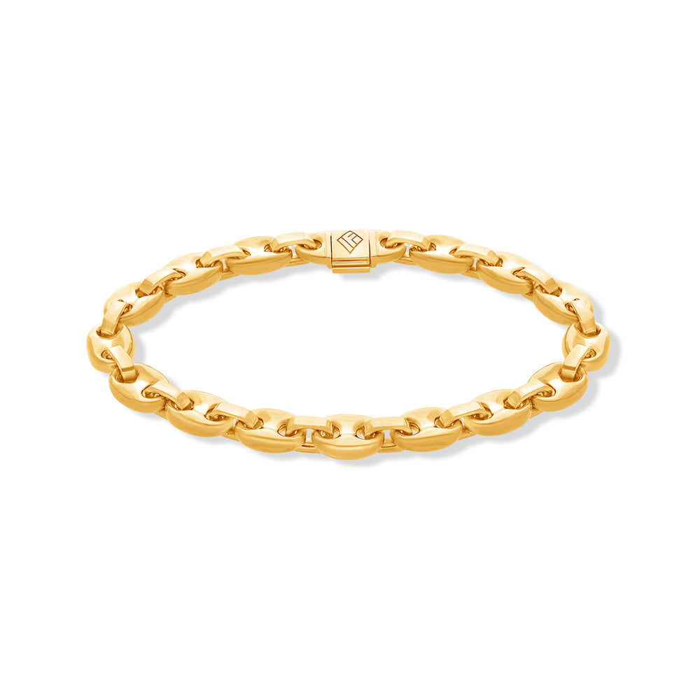 Gold Ocean Link Bracelet (7mm)