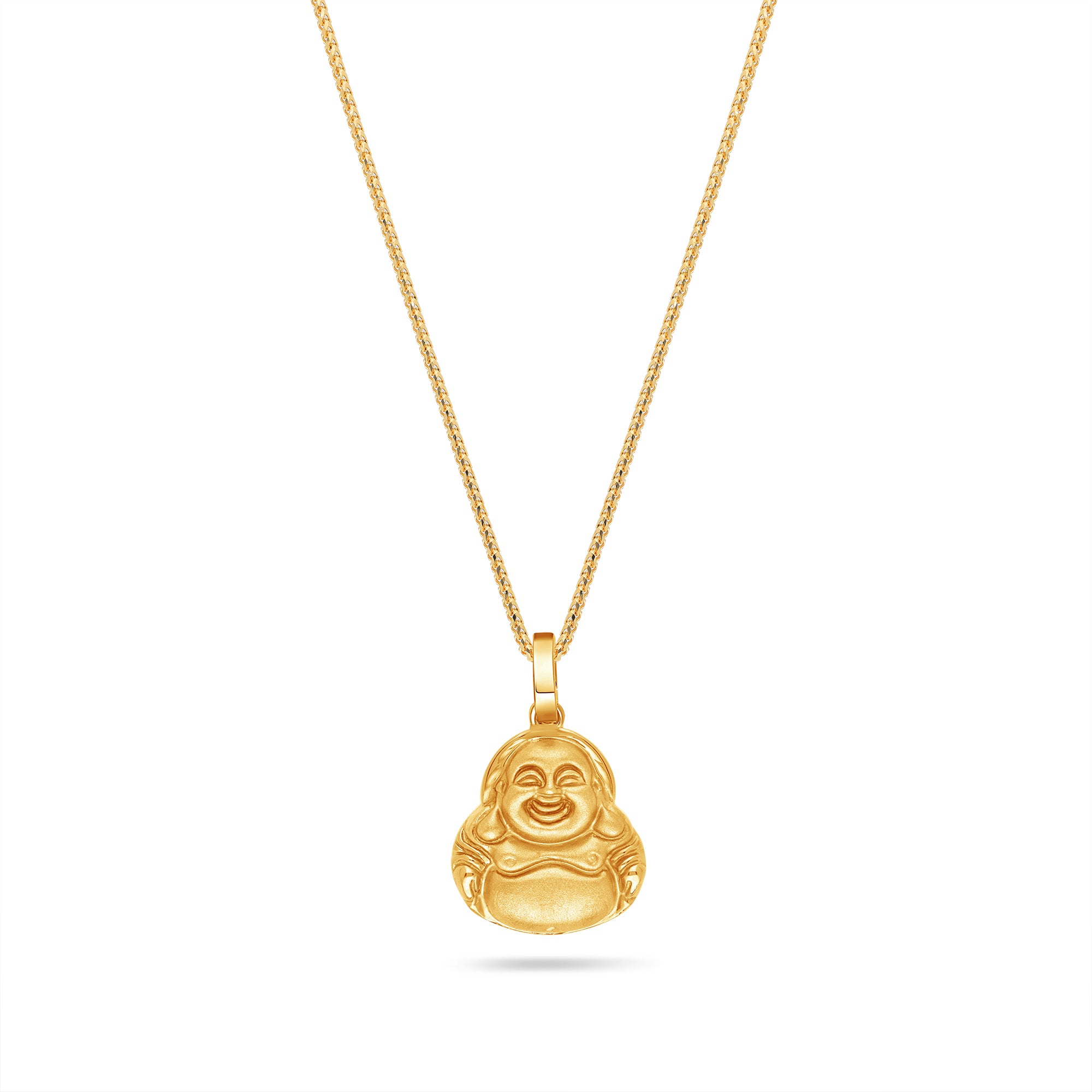 Gold Buddha Necklace - Micro Laughing Buddha - IF & Co.