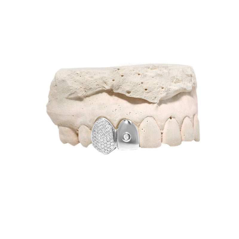 Grills - Diamond Grill Cap (Partially Iced w/ Stud, Double) - ifandco.com