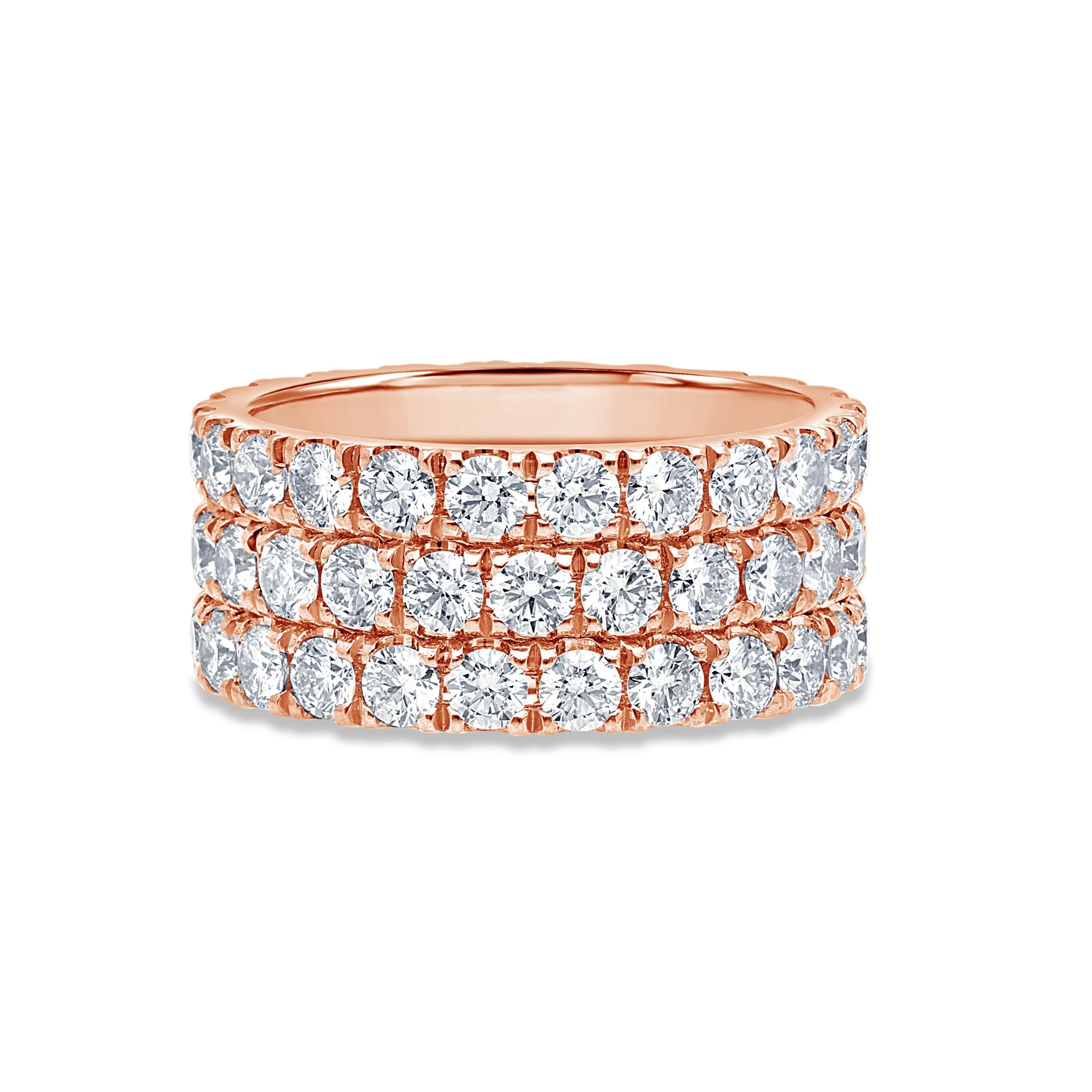 Baby Elle Eternity Ring (3-Row) (18K ROSE GOLD) - IF & Co. Custom Jewelers