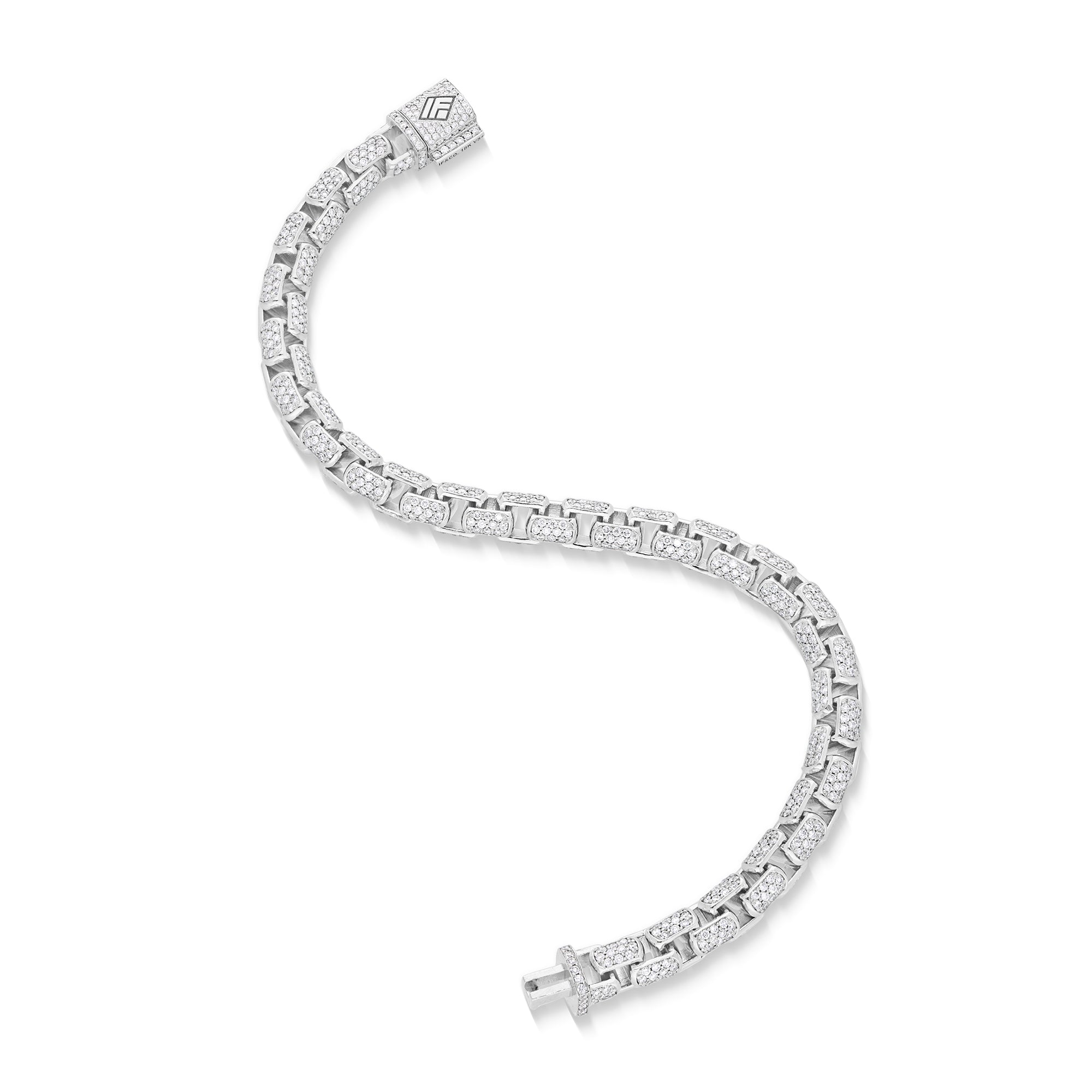 Diamond Moon Link Bracelet (6.5mm) (14K YELLOW GOLD) - IF & Co. Custom Jewelers