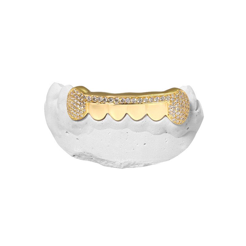 Fang & Bar Diamond Grill (Iced Fangs & Bar) (14K YELLOW GOLD) - IF & Co. Custom Jewelers