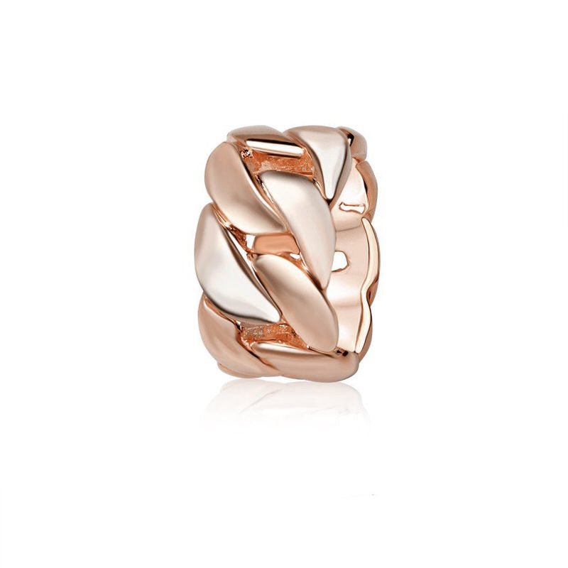 Gold Cuban Link Ring (13mm) (18K ROSE GOLD) - IF & Co. Custom Jewelers