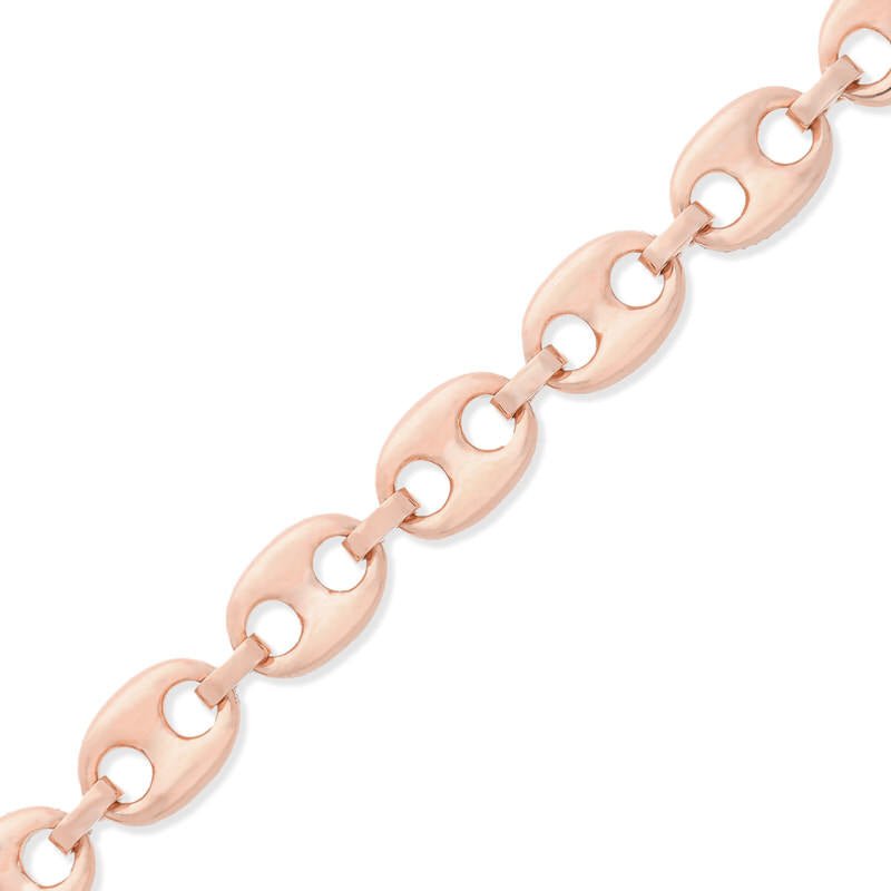 Gold Ocean Link Bracelet (13mm) (14K ROSE GOLD) - IF & Co. Custom Jewelers