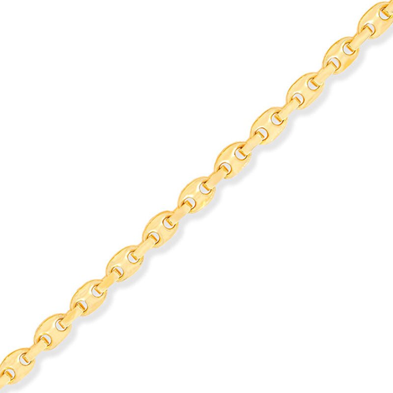 Gold Ocean Link Bracelet (7mm) (14K YELLOW GOLD) - IF & Co. Custom Jewelers